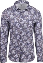 Desoto Overhemd Timeless Elegance Bloem Blauw - Maat XL - Heren - Overhemden Casual
