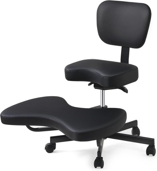 Meditatiestoel Ergonomische Gekruide Knielende Bureaustoel met Wielen, Verstelbare Meditatie -ontlasting Stoelen Armloos, Volwassene Bureau Stoel om Dwarsbeen te Zitten (Color : Blue