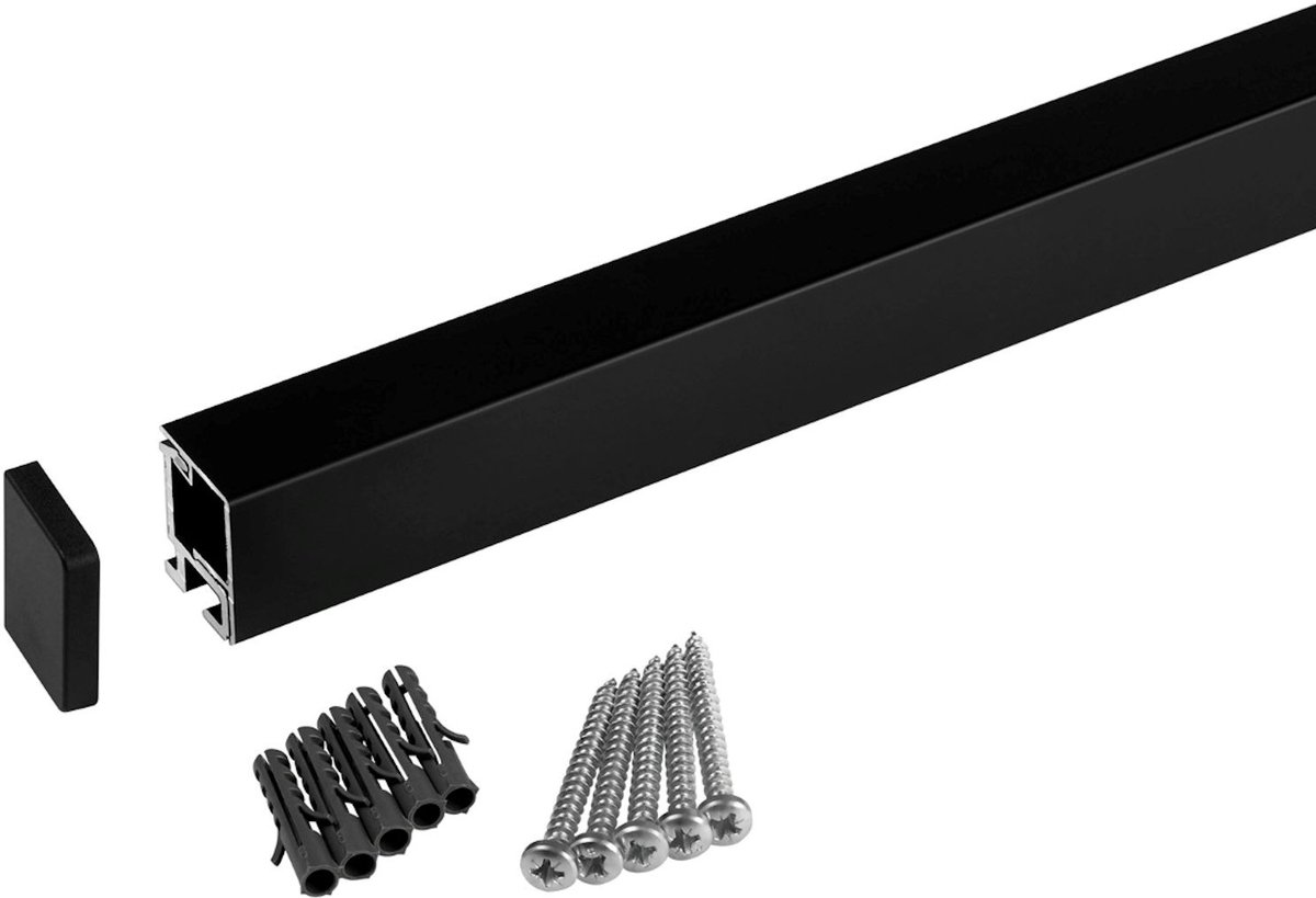 SOTECH Linero MosaiQ EasyLine zwart 600 x 22 x 29 mm aluminium keukenreling railingsysteem