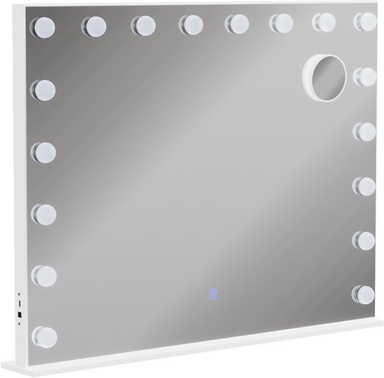 Vicco Greta Kaptafel spiegel – 80 x 61 cm met LED-verlichting Wit