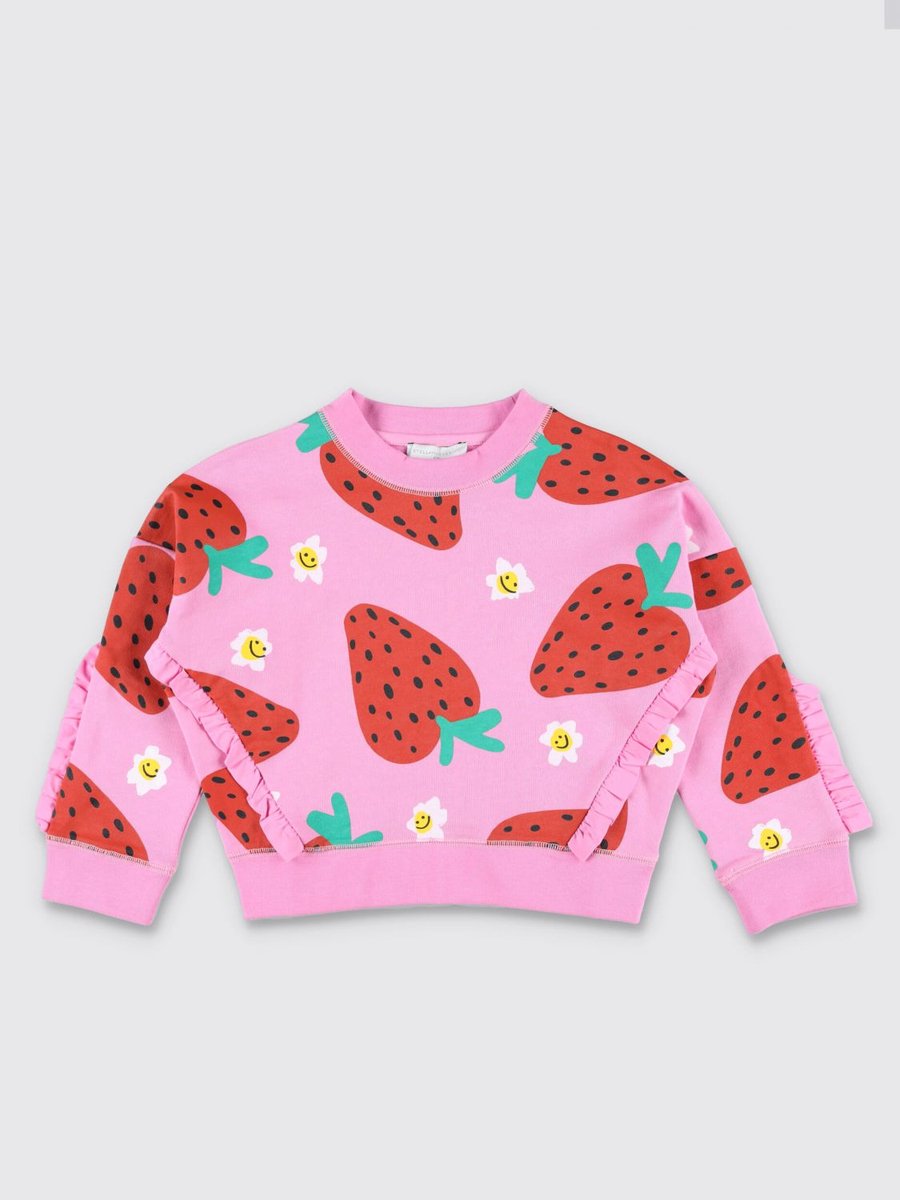 Strawberry Print Pullover Sweater Kids - Pink Ropes Cords