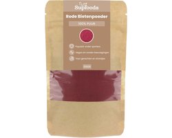 Rode Bieten Poeder 100% Puur - 100 g - Fijn Gemalen - Voor Smoothies & Recepten - Natuurlijk Beetroot - Alternatief voor Bietensap