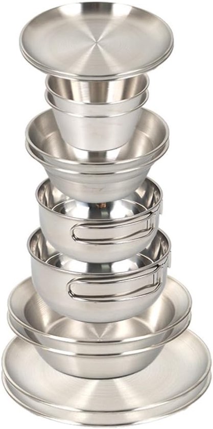 12-delige camping servies set camping borden en kom set