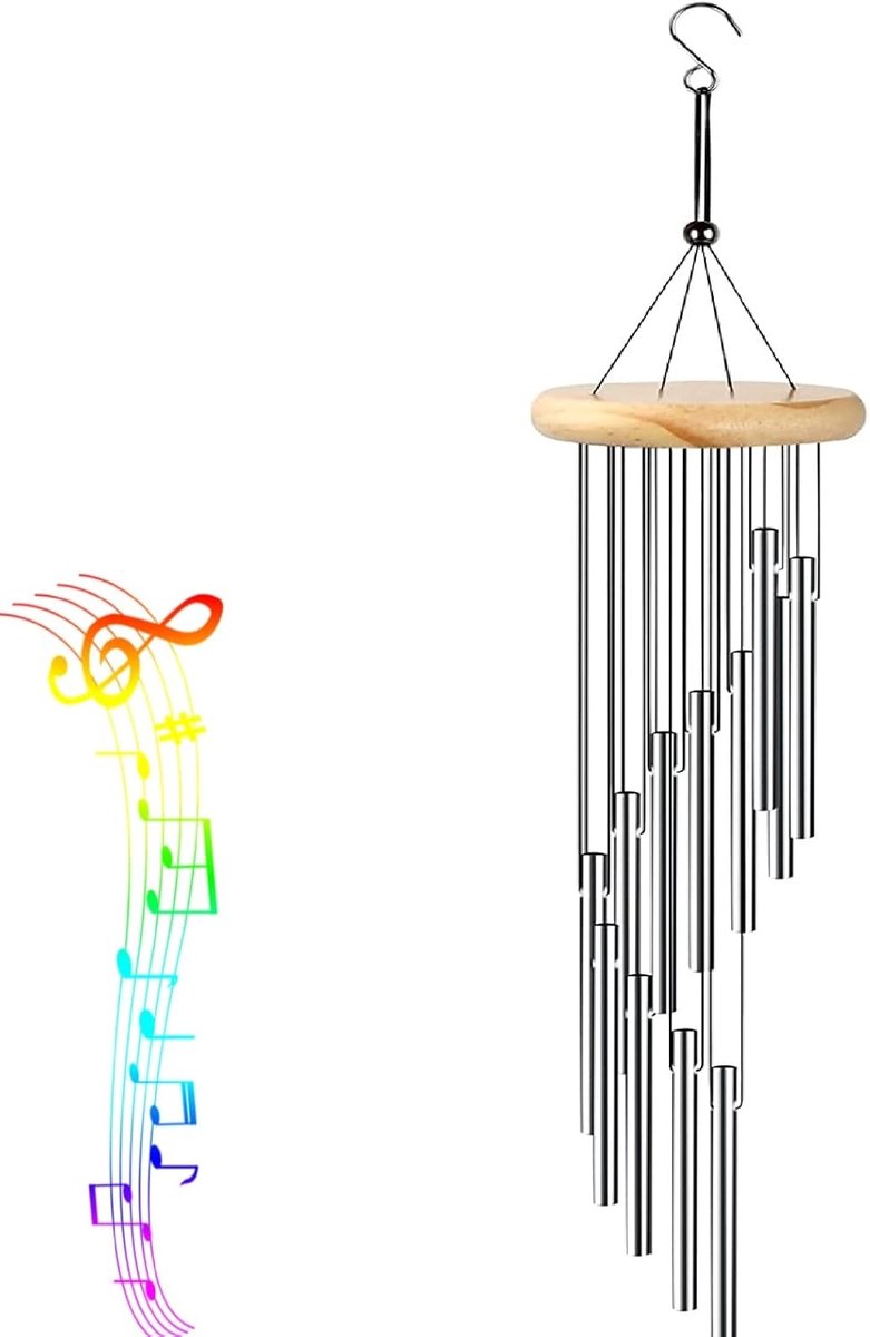 Hangende windgong voor buiten, metalen windgong voor buiten, windgong, windgong voor buiten, windgong voor buiten, woondecoratie, tuin, terras, geschenken