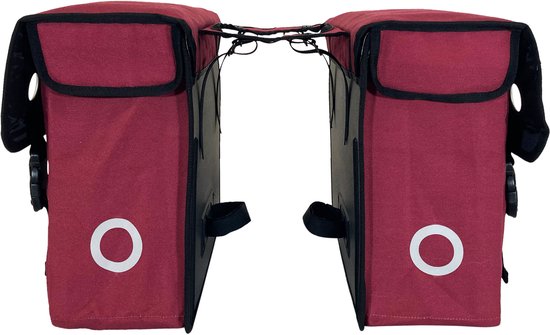 Willex Dubbele Fietstas - Canvas - Reflectie - 40 liter - Universele Bevestiging - Rood — afbeelding 3