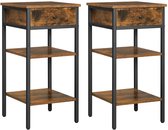 Bijzettafel industriële stijl 3 niveaus robuust stalen frame hal bank