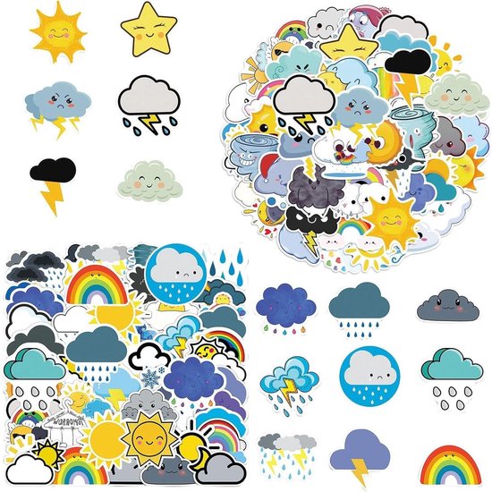 50 stuks Waterdichte PVC Stickers voor Doe-Het-Zelf Decoratie