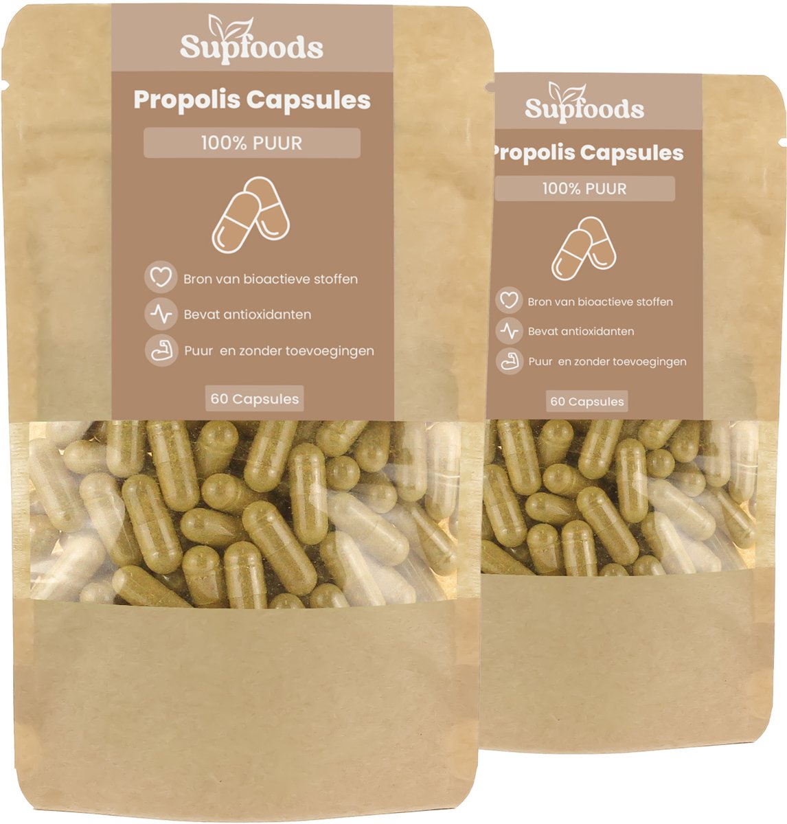 Propolis Capsules 100% Puur - 120 Capsules - Ideaal voor Dagelijks Gebruik met 340mg per Propolis Capsule - Geen Propolis Tinctuur of Druppels