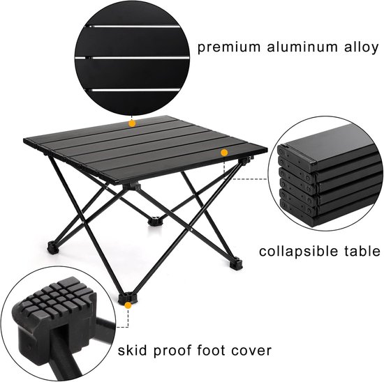 Camping bijzettafel, draagbare opvouwbare strandtafel, kleine aluminium picknicktafel voor buiten koken, barbecueën, wandelen, boot, reizen, 40*35*28cm van Camping — afbeelding 3
