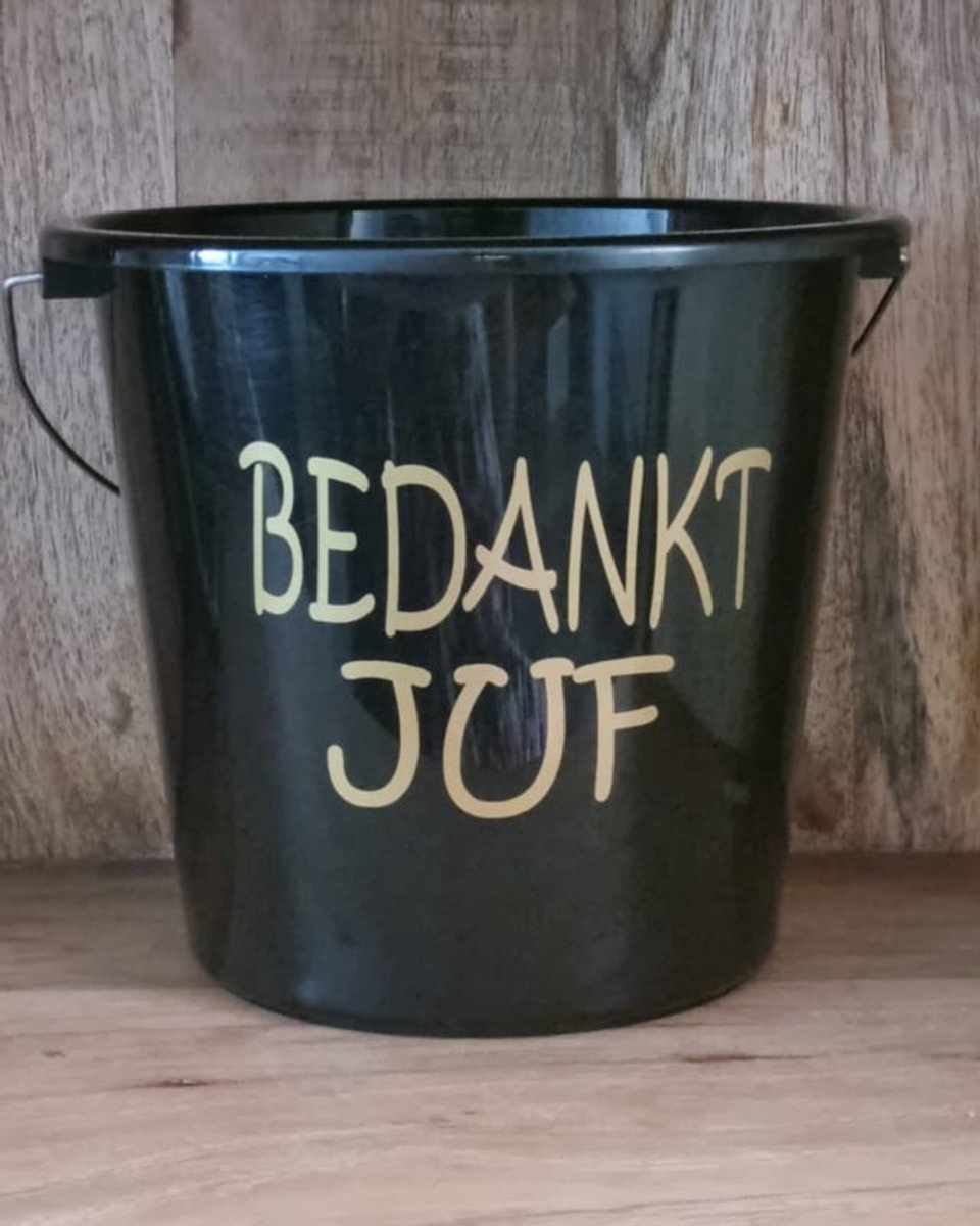 Cadeau emmer. Bedankt Juf. Bouwemmer 12 Liter