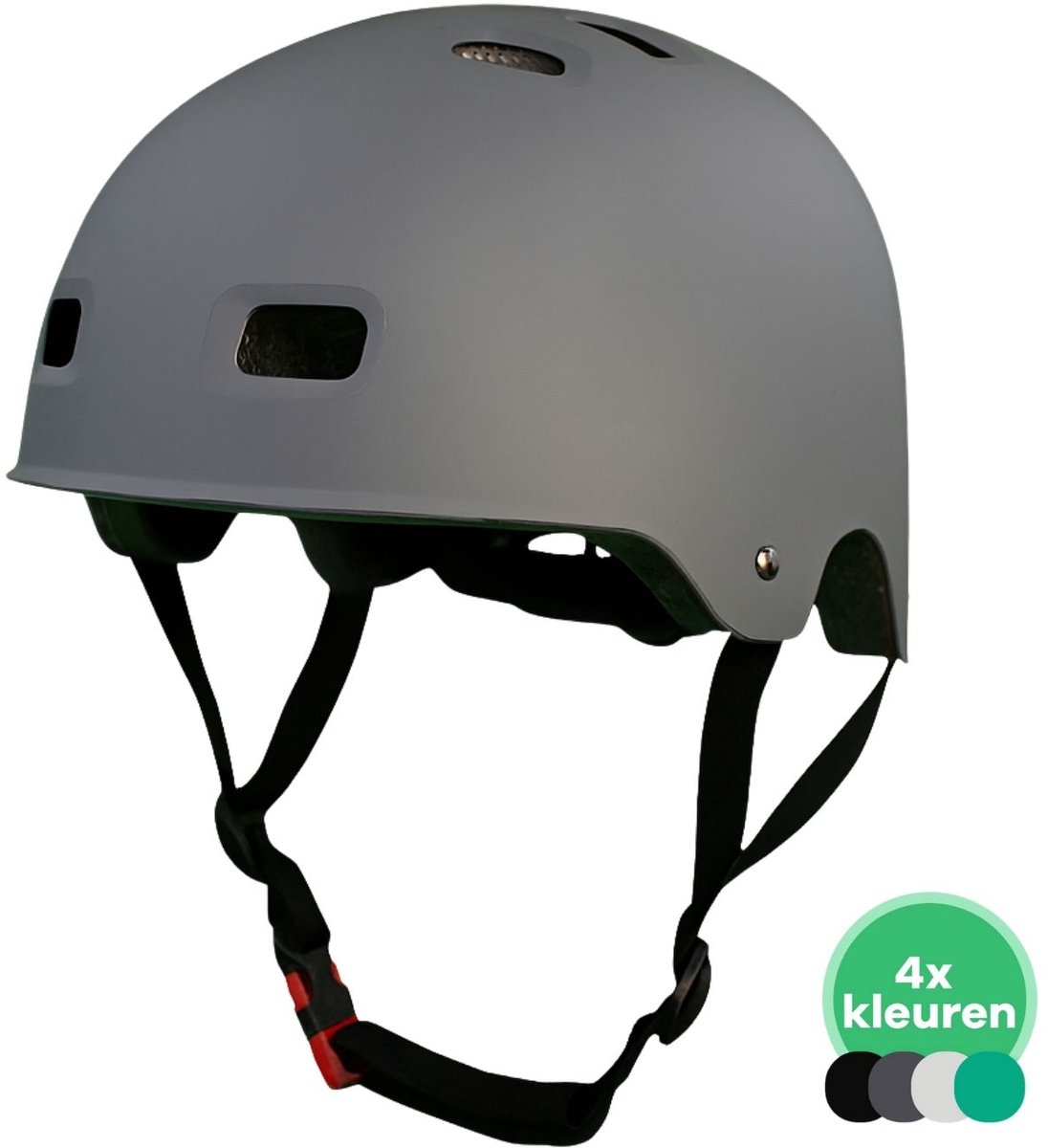 GOOFF® Skate Snorscooterhelm speed pedelec helm - matgrijs - lichtgewicht snorfiets helm - NTA gecertificeerd speed pedelec helm - geschikt voor blauw kenteken snorscooter en snorfiets - maat M - voor vrouwen en mannen
