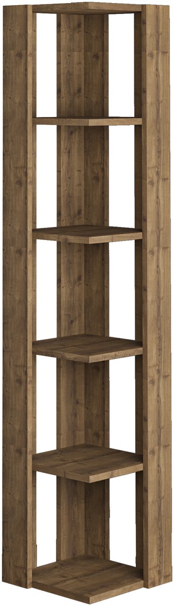 Hocus Picus Boekenkast 6 Planken - Donker Eiken - 32x32x161 cm