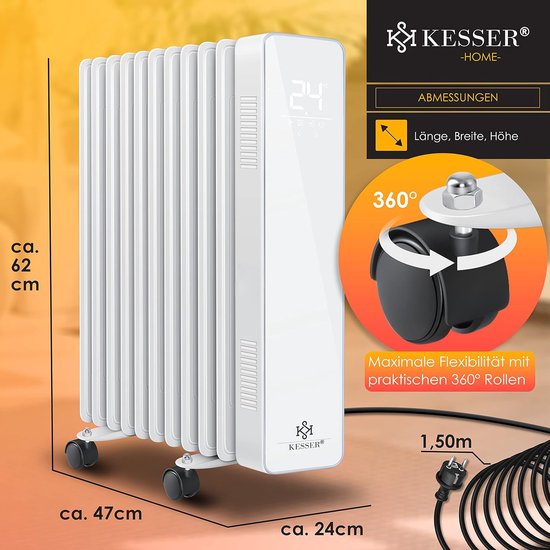 MKSS® Olieradiator met Thermostaat - Elektrische Kachel - Heaters