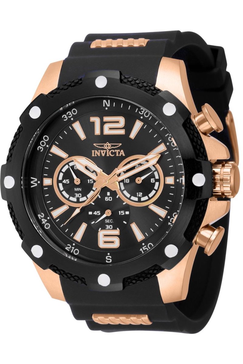 Invicta I-Force 39989 Heren Horloge - Waterdicht - Analoog - Quartz Uurwerk - Roestvrij Staal met zwarte Wijzerplaat - 50mm