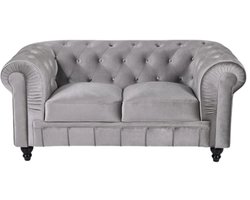 Chesterfield Bank - 2 Zits - Velvet Grijs - fluweel - Sofa Chesterfield Bank - 2 Zits - Velvet Grijs - fluweel - Sofa