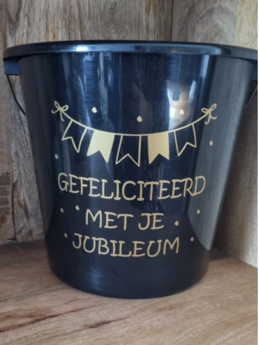 Cadeau emmer. Gefeliciteerd met je jubileum. Bouwemmer 12 Liter
