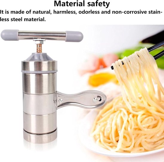 Multifunctional Manual Noodle Press Machine with 5 Noodle Moulds for Fettuccine and Spaghetti — afbeelding 3