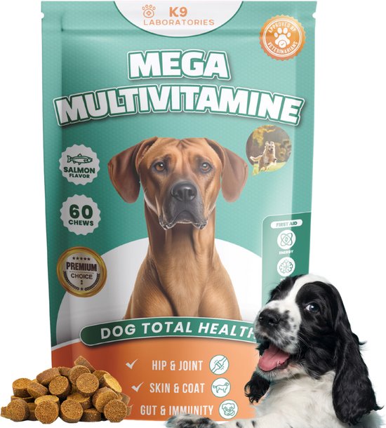 K9 Laboratories Multivitamine - Supplement Hond - 60 stuks - 10 in 1 Vitamine - Verhoogt de Weerstand - Ondersteunt het Immuunsysteem - Senior