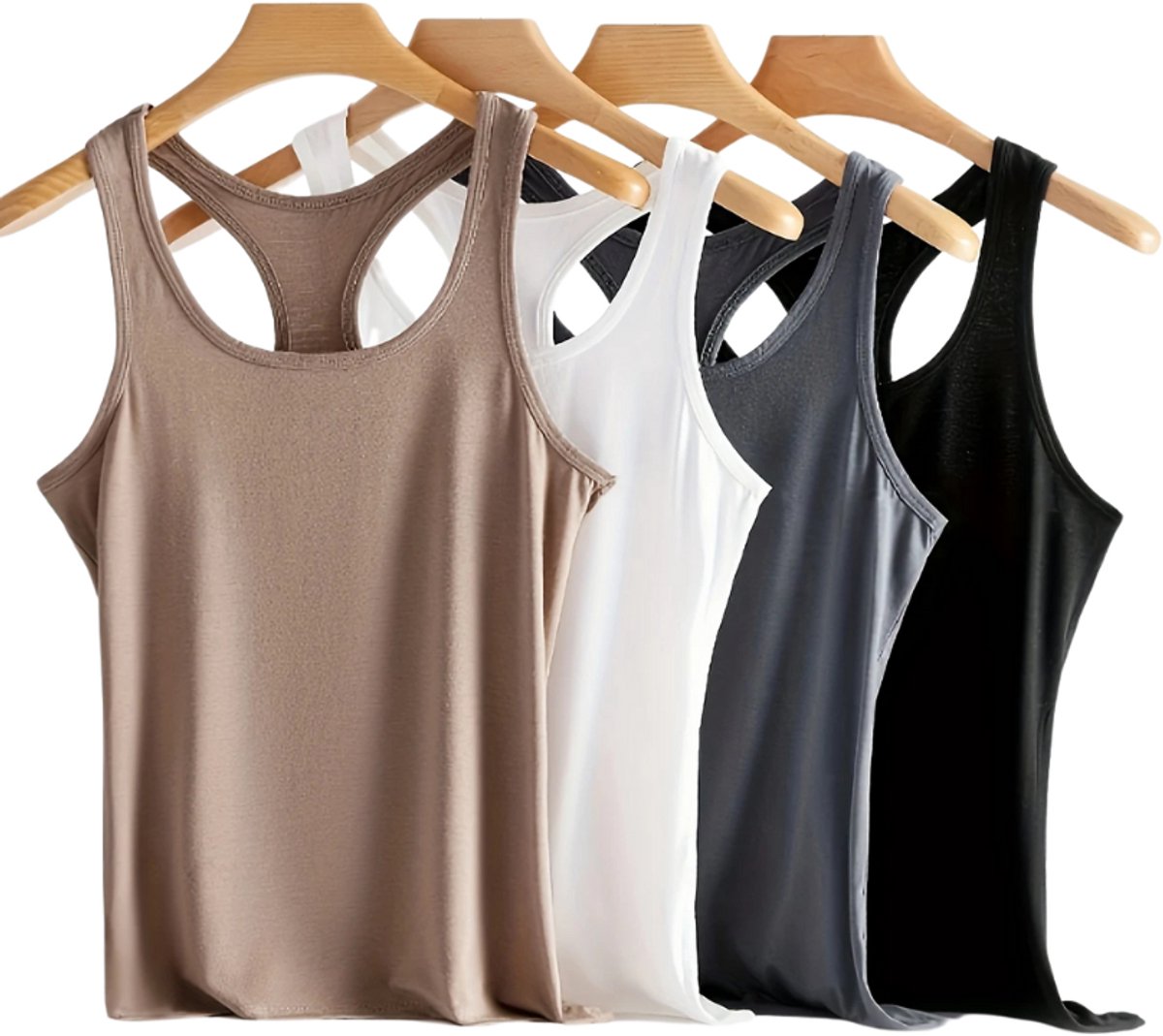 Livano Open Rug Top Backless Body Jurk Shirt 4 Pcs Gemengd