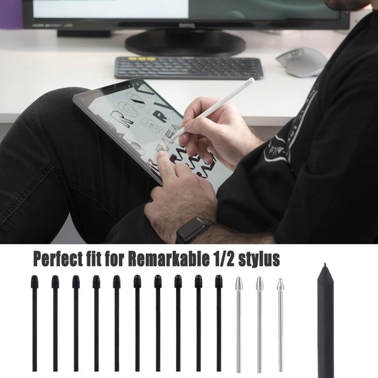 Allecto Plus - Reservepunten Set van 13 stuks voor Markering Stylus met Installatiegereedschap Compatibel met Kindle Scribe Basis en Premium Pen - Vervangende Punten Voor Tekentablet met Pen - Penseelpunten Marker. — afbeelding 2