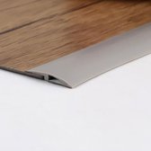 Allecto Plus - Bande de finition pour moquette stratifiée | Auto-adhésif | Bande de porte en PVC | Franchissement de seuil | Bande de sol en caoutchouc | Gris | 10 mm de large