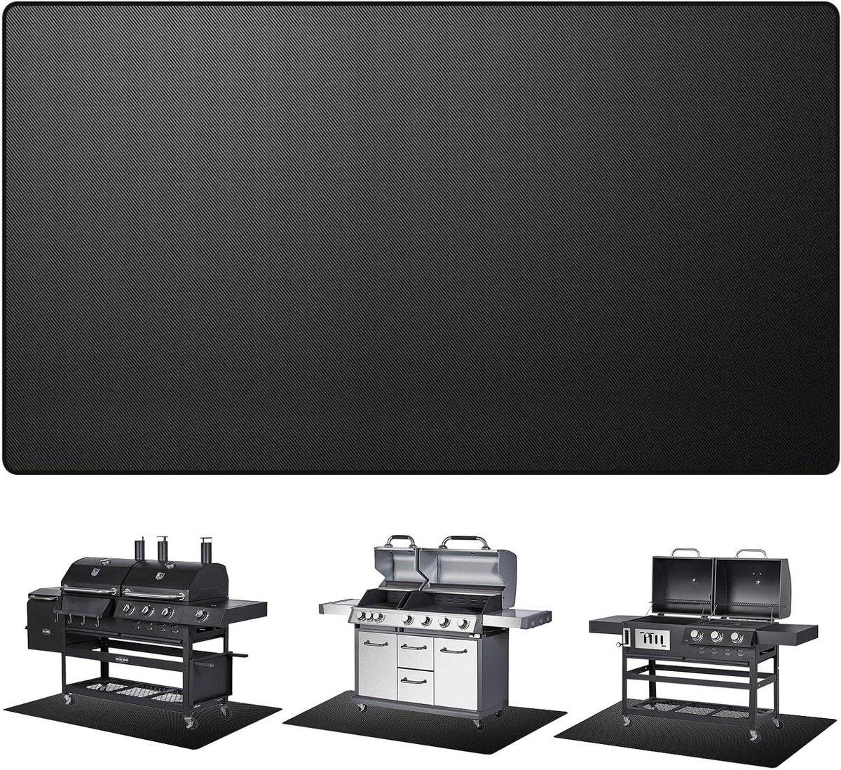 Vierkante brandwerende mat 90 x 120 cm - 3-laags bescherming voor terrasplanken, gras, barbecue, vuurpad, camping, terrasschild en houten vloer.