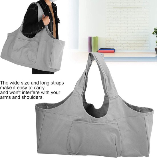 Allecto Plus - Yoga Mat Draagtas met Grote Capaciteit - Geschikt voor alle matten - Canvas Yoga Tas voor Opbergen en Vervoeren van Mat van Allecto Plus — afbeelding 4