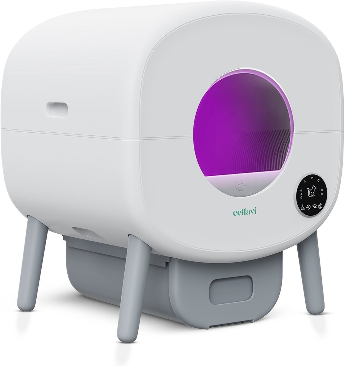 Cellavi Zelfreinigende Kattenbak NEO-B - Automatische Kattenbak met App - Extra Groot XXL (95L) - Stankvrij - LED Verlichting - Voor 1 t/m 3 Katten van Cellavi