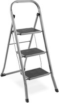 Bol.com Ibenzoa® Tweezijdige Klapladder met Drie Treden voor Veilige Toegang in Huis en Tuin aanbieding