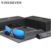 KINGSEVEN Zonnebril 7021 - Blauw-Zwart – Heren - Vrouwen - Gepolariseerd - UV400 - Rechthoek