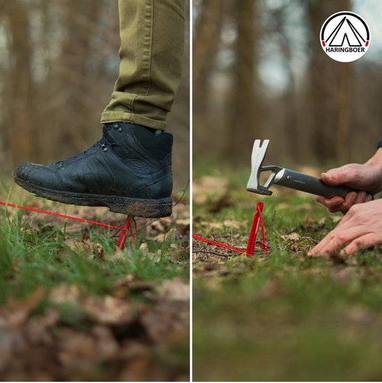 Haringboer® Tentharingen - 18 cm Y-vorm Haringen - 16 stuks Grondpennen - Lichtgewicht 12 gram per stuk - Aluminium (7000-series) Haringen Tent - Zachte tot Middelharde Ondergrond - Inclusief Trekkoord en Haringzak van Haringboer® — afbeelding 4