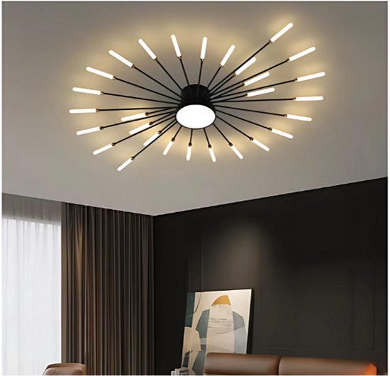Moderne waaiervormige, ronde, stijlvolle, eenvoudige en warme plafondlampen geschikt voor diverse ruimtes zoals slaapkamers, woonkamers, studeerkamers.