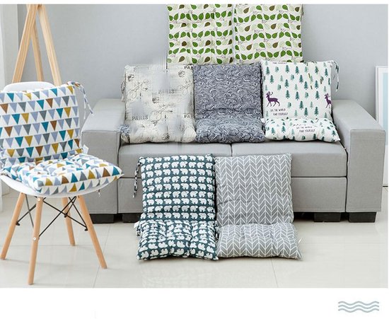 Ibenzoa® Set van 2 Luxe Stoelkussens voor Binnen en Buiten met Lage Rugleuning, 40 x 80 cm, Antislip