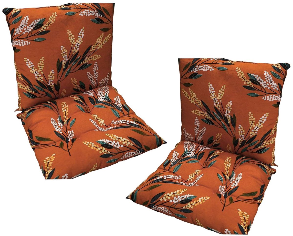 Ibenzoa Set van 2 Luxe Stoelkussens voor Binnen en Buiten met Lage Rugleuning, 40 x 80 cm, Antislip kleurjik