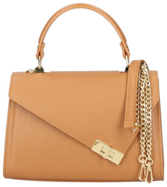 Sac à Main Italien En Cuir Véritable - Occasion - Marron - Taille Petit