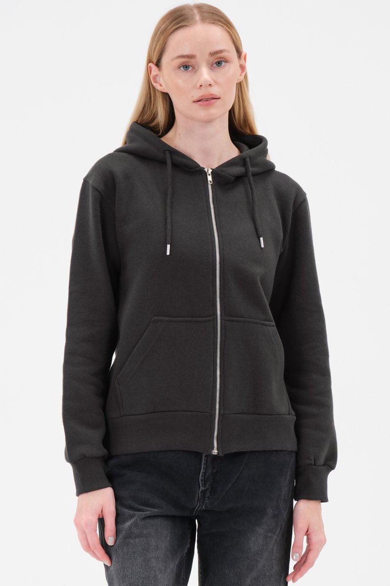 Smith & Solo vest met rits dames - sweatwest met capuchon - hoodie - Antraciet XXL
