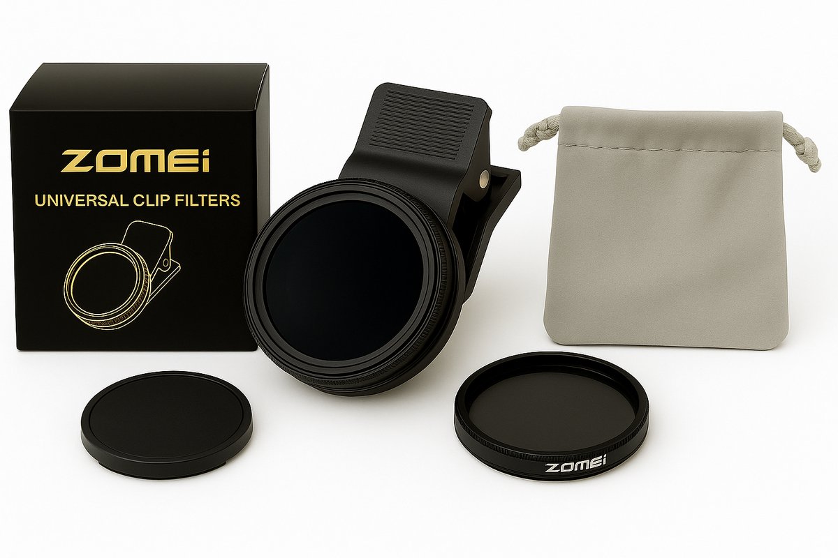 Zomei 37mm CPL Lens Set - Inclusief Universele Lens Clip, Tasje & Lenscover voor Smartphone Fotografie