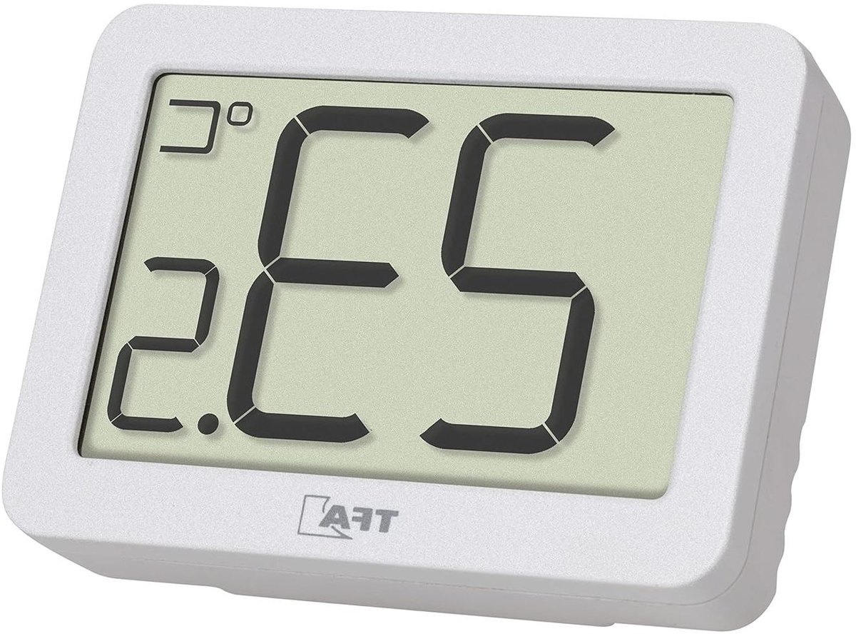 Digitale display van binnentemperatuur - Maximum en minimum waarden - Klein en handig - Wit (L) 55 x (B) 15 x (H) 40 mm