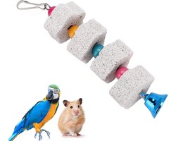 Allecto Plus - Mineraal Vogelspeelgoed voor Vogels - Kleurrijke Slijpstenen - Papegaaienspeelgoed - Bijten en Kauwen Trainingsspeelgoed - Multikleurig