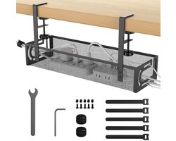 Kabelgoot Bureau Klemmen - Zonder Boren | Kabelmanagement Onder Bureau (40cm, 4.5KG) - Zwart