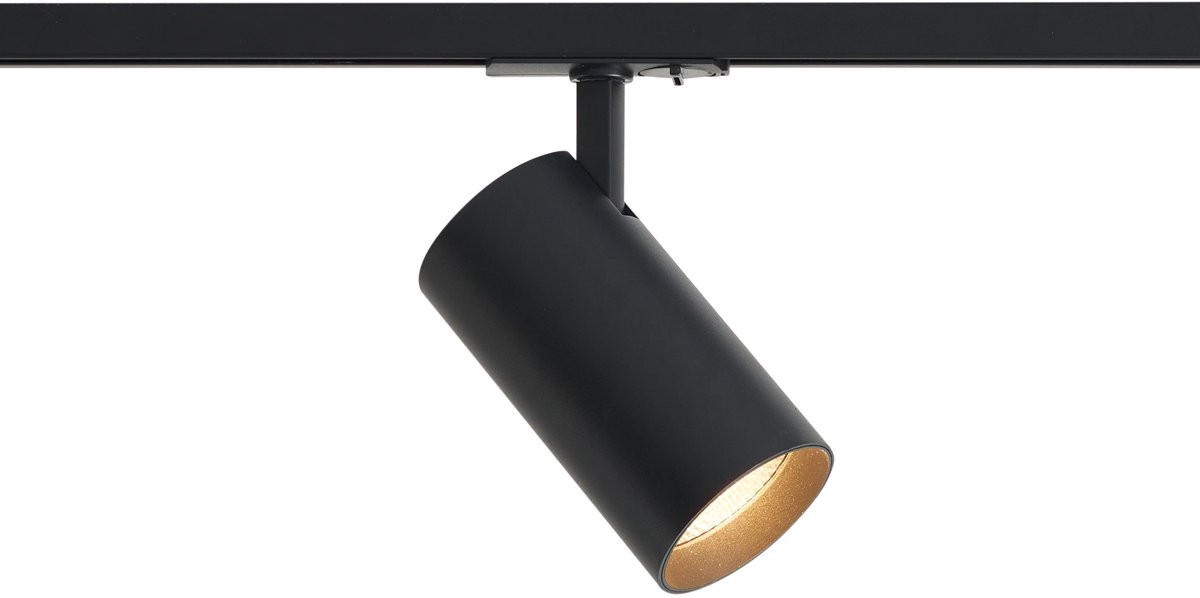 QAZQA Professional iconic mark - Moderne LED Spot railsysteem verlichting, railverlichting - 1 lichts - Ø 8 cm - Zwart - Woonkamer | Slaapkamer | Keuken