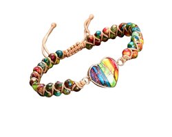 Boho Chakra Stenen Armband & LHBTIQ+ – Regenboog Natuurstenen Hart Armband – Verstelbaar, Handgemaakt & Spiritueel – Gay Pride Sieraden – Uniek Cadeau voor Queer Vrouwen, Meisjes & Allies – Yoga & Meditatie Accessoire Boho Chakra Stenen Armband & LHBTIQ+ – Regenboog Natuurstenen Hart Armband – Verstelbaar, Handgemaakt & Spiritueel – Gay Pride Sieraden – Uniek Cadeau voor Queer Vrouwen, Meisjes & Allies – Yoga & Meditatie Accessoire