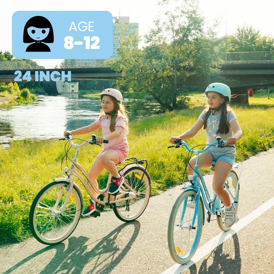 CUMELLIIR Fiets, mountainbike, kinderfiets met 7 versnellingen, waterkoker, houder en kompas-bel, fiets voor kinderen vanaf 8 jaar, jongens en