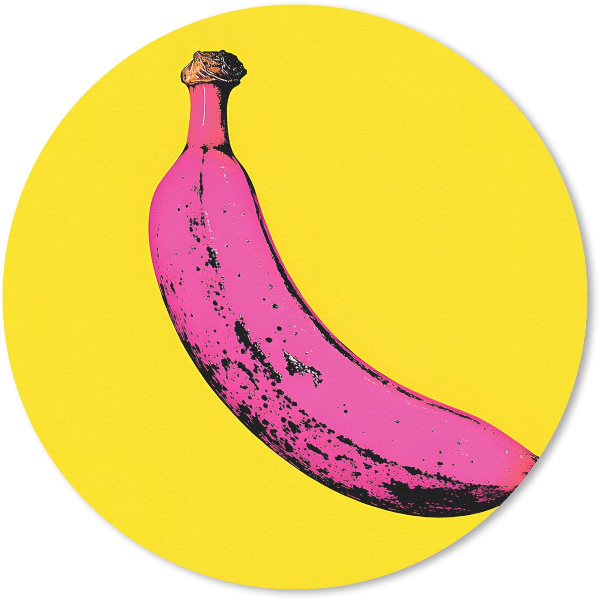 Muismat rond 30x30 cm - Mousepad Banaan - Grafisch - Geel - Ronde muismatten