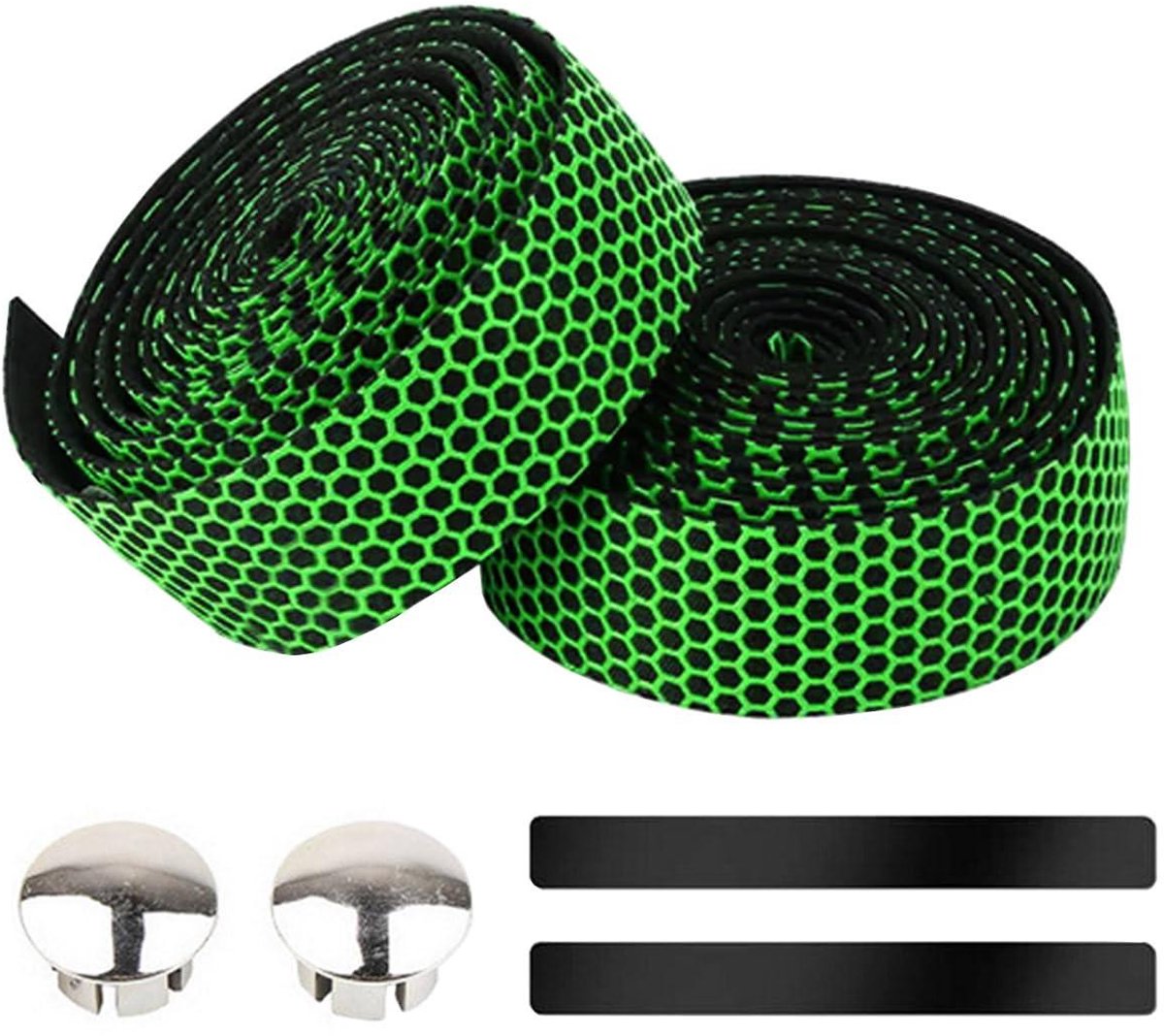 Allecto Plus - Fietsstuurlint PU EVA Antislip Groen - Ademend en Schokdempend - Racefiets en Comfortabel Fietsen - Bike Stuurtape.