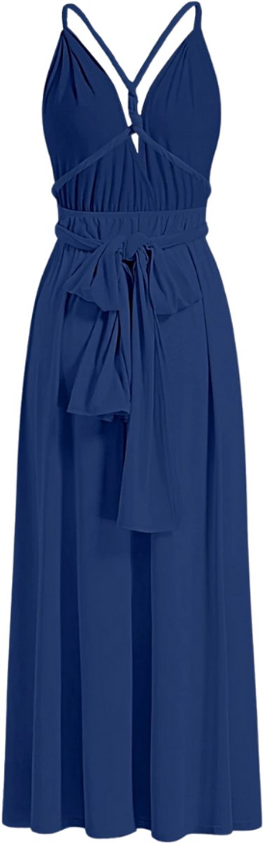 Nivard Open Rug Jurk Backless Body Jurk Shirt Donkerblauw