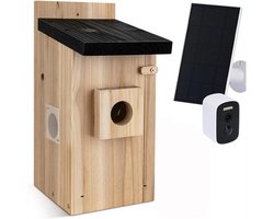 Slimme Vogelhuis met Camera en Zonnepaneel - 5MP Buiten Vogelhuis - Real-time Nestobservatie - Waterdicht en Weerbestendig - Geschikt voor Binnen en Buiten