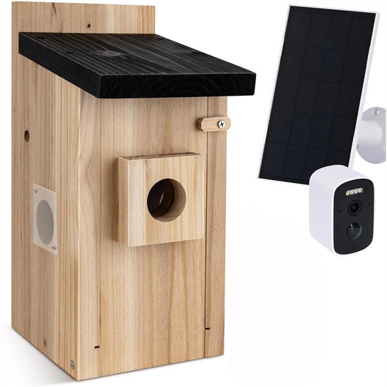 Slimme Vogelhuis met Camera en Zonnepaneel - 5MP Buiten Vogelhuis - Real-time Nestobservatie - Waterdicht en Weerbestendig - Geschikt voor Binnen en Buiten