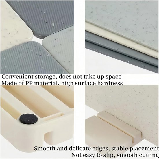 4-pc Snijplank Set - PP Plastic Antislip Snijplaten met Stand - Niet