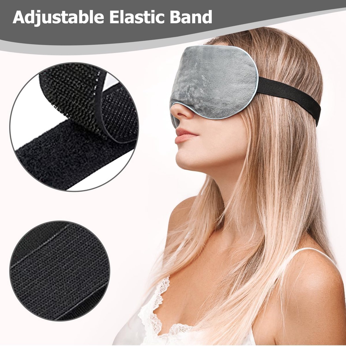 Luxe Slaapmasker - Traagschuim Slaapmasker - Stoom Oogmasker- Verduisterend Oogmasker - Verzacht de ogen - Verstelbaar - Blinddoek - Zijdezacht - Anti-Rimpel - Ergonomisch - Vrouwen en Mannen — cadeau in Verzorging - foto 3